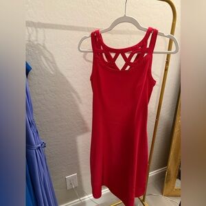 White House Black Market Red Asymmetrical Dress